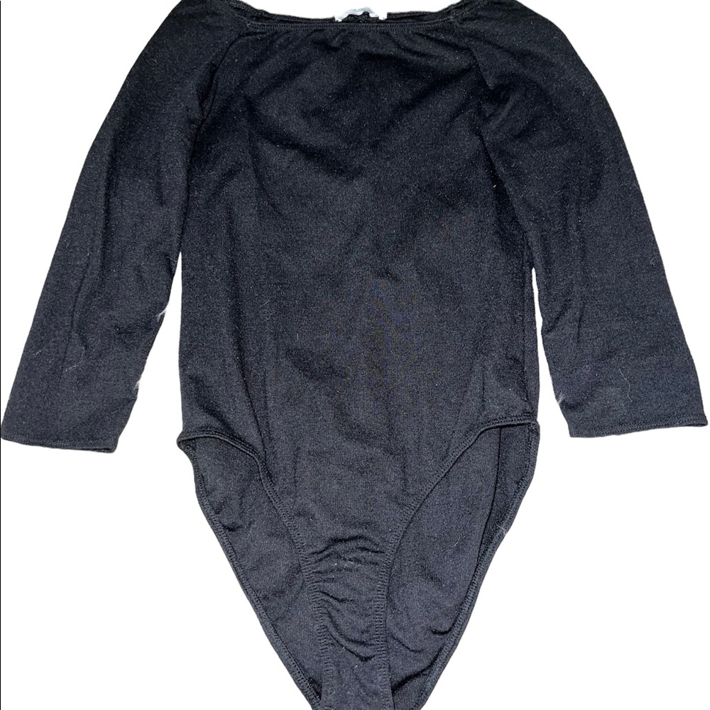 Zara Basic Black Long Sleeve Body Suit Size Small